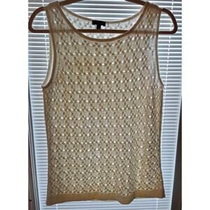 Talbots Sweater Vest Teacher Granny Cottage Sz.Med. Ivory